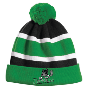 FP561 Microfleece Lined Roll Toque- Black/Kelly Green/White