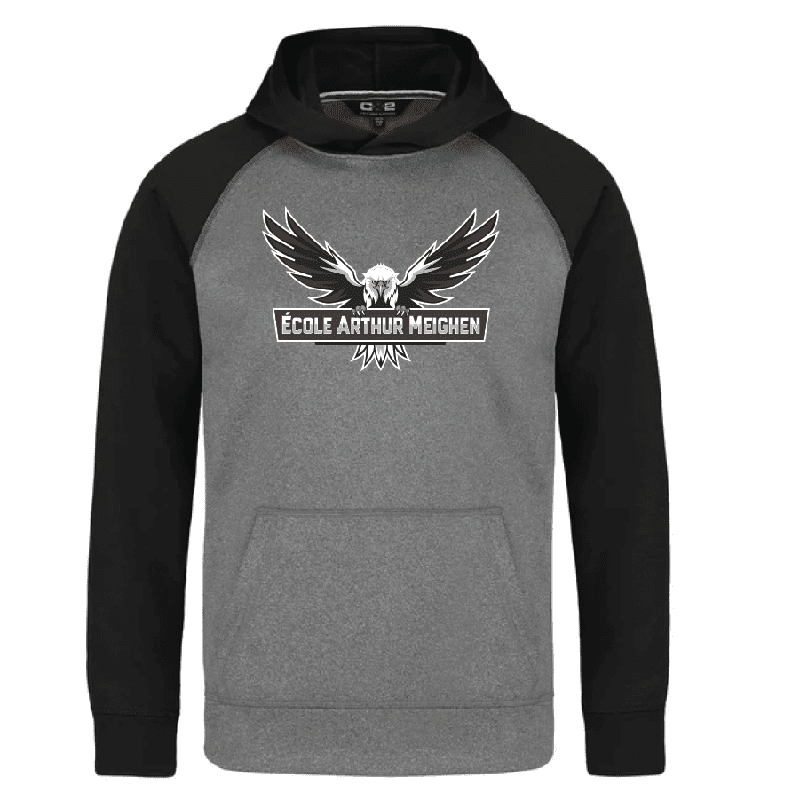 1630 Oakland Polyester Pull Over Hoodie - Grey/Black