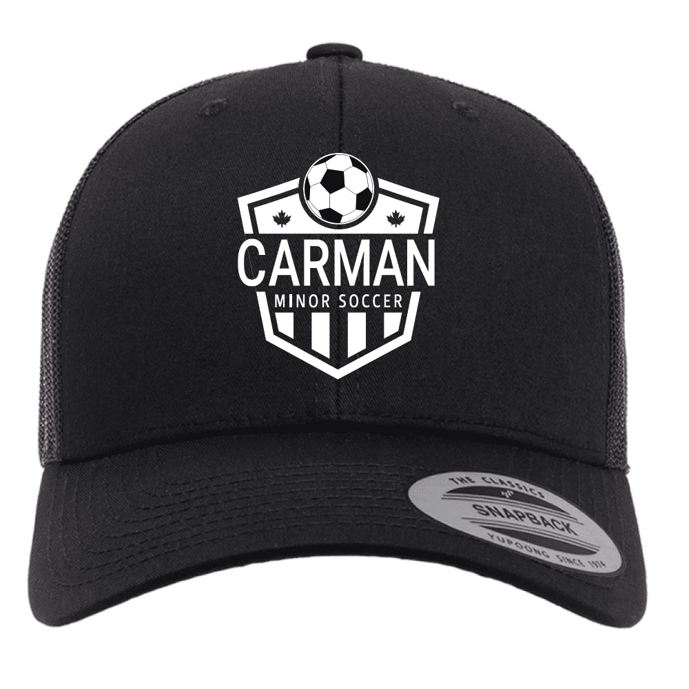 6606 Yupoong Adult Retro Trucker Cap - Black