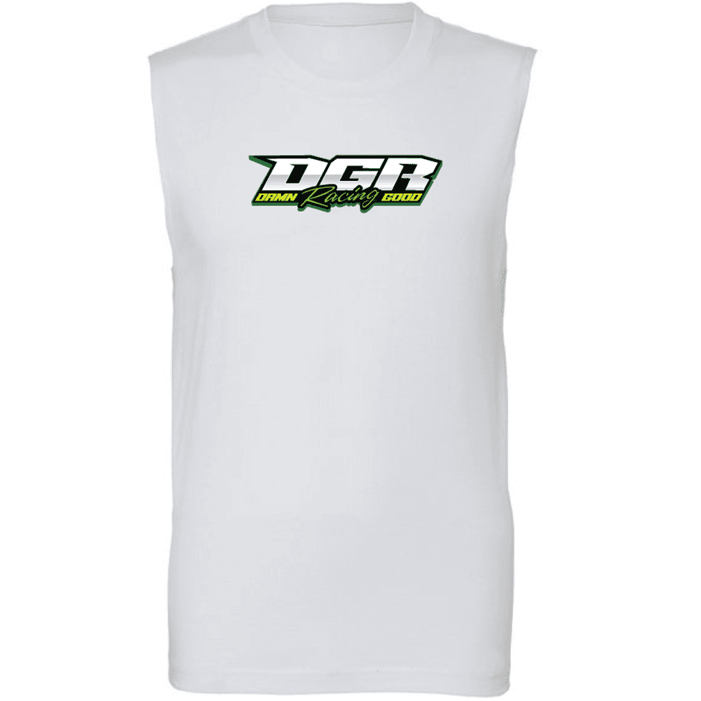 3483 Bella + Canvas Unisex Jersey Muscle Tank - White (Green Logo)