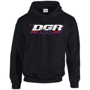 G185 Gildan Heavy Blend 8 oz., 50/50 Hooded Sweatshirt - Black (Purple Logo)