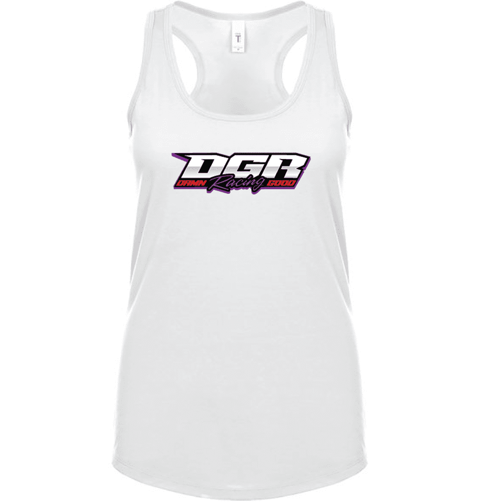 N1533 - Next Level Apparel Ladies' Ideal Racerback Tank - White (Purple Logo)