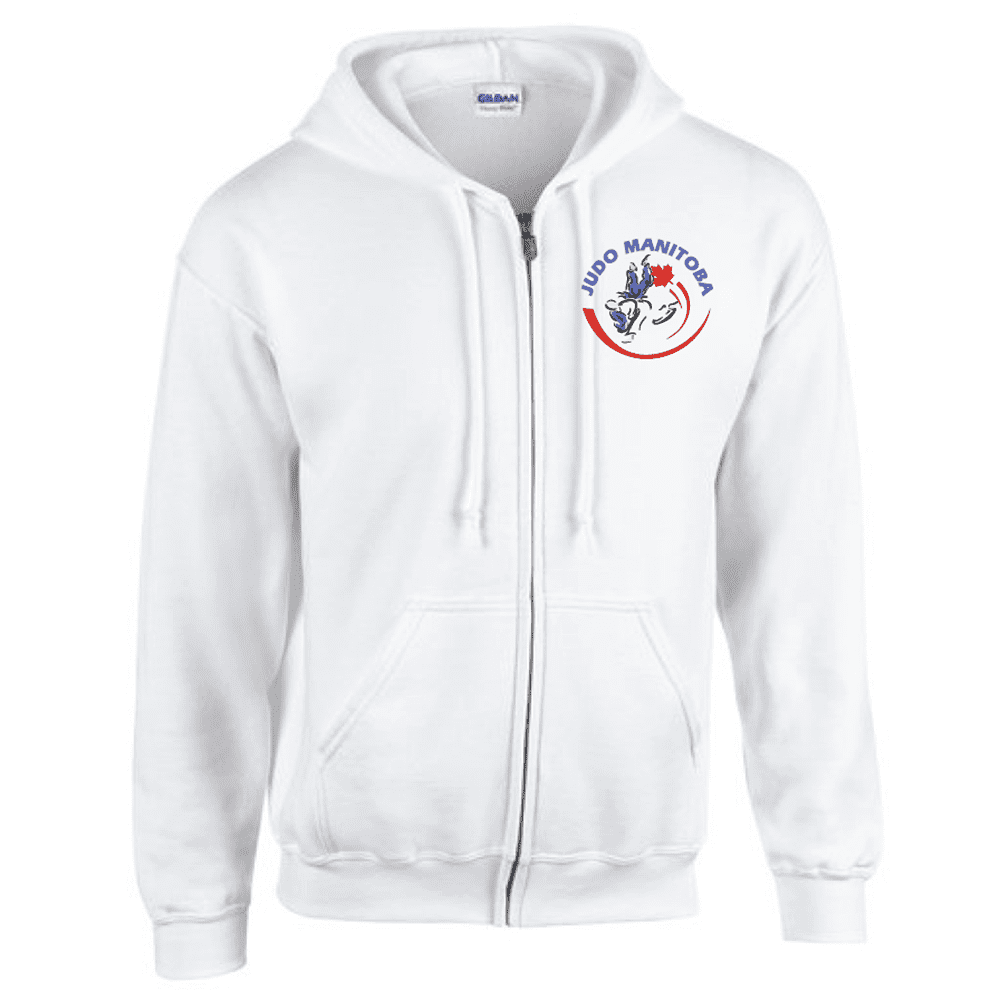 G186 Gildan Heavy Blend 8 oz., 50/50 Full-Zip Hooded Sweatshirt - White