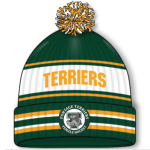 AT500-2404 Custom Knit Toque - Dark Green/White/Gold