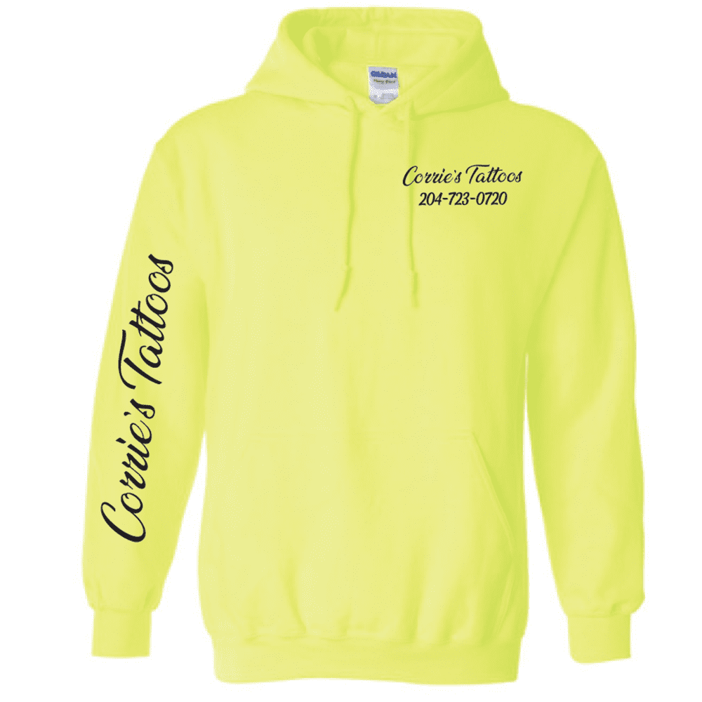 G185 Gildan Heavy Blend 8 oz., 50/50 Hooded Sweatshirt - Safety Green