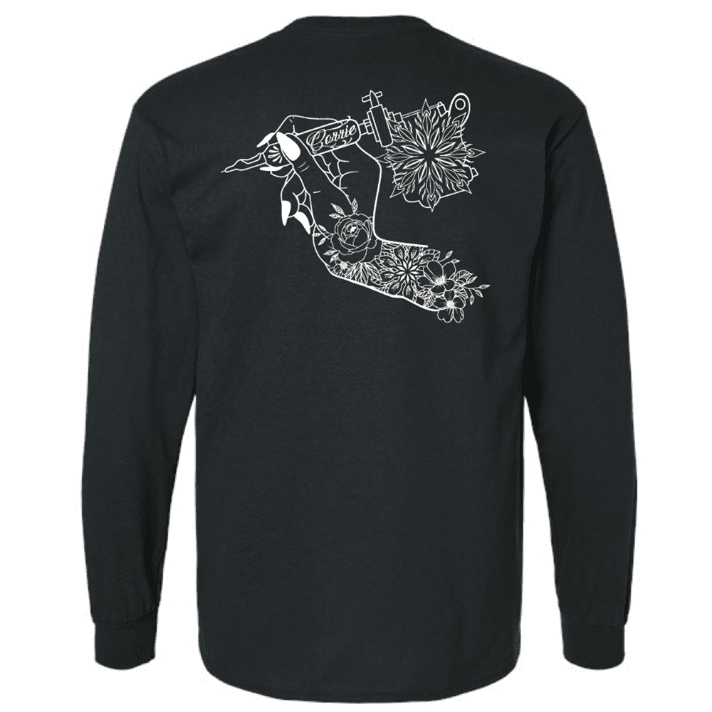 G240 Gildan Ultra Cotton Long Sleeve T-Shirt - Black - Image 2